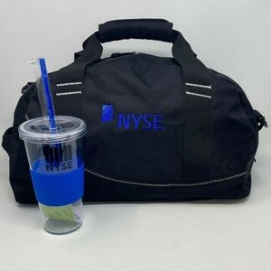 Rare Ogio NYSE Black Half Dome Gym Bag Embroidered